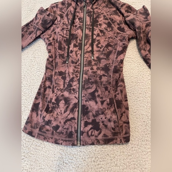 Lululemon Hooded Define Jacket *NuluMini Dusk Floral Antique Bark Black Size 6 - Picture 5 of 9